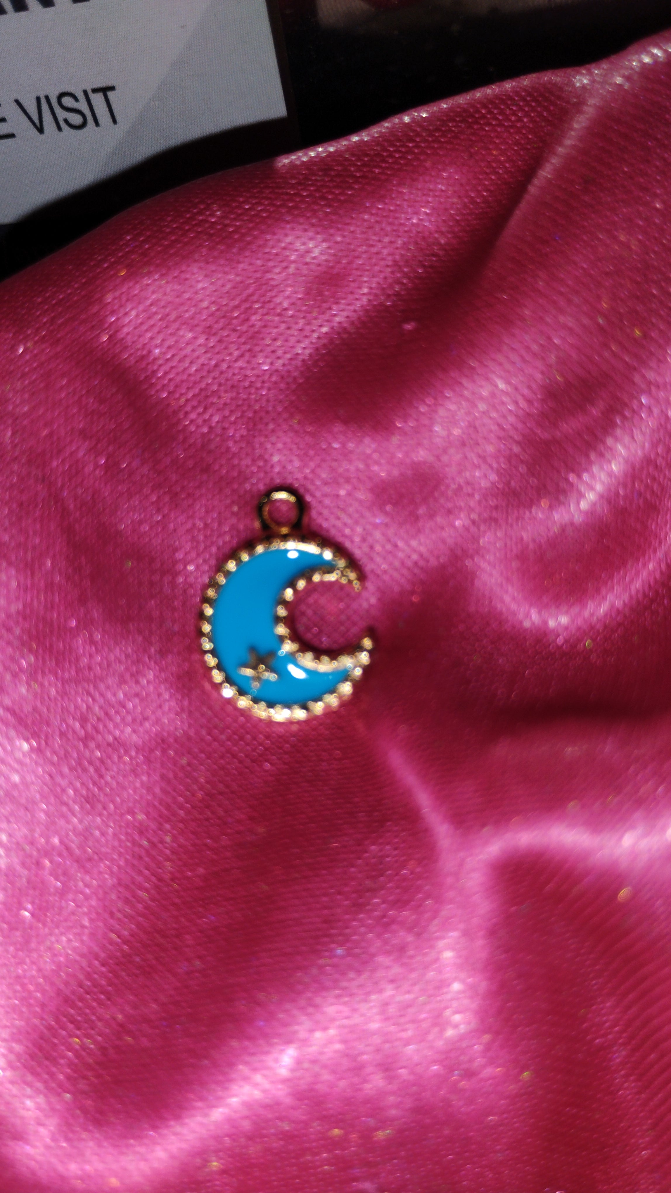 Blue Crescent Moon Charm